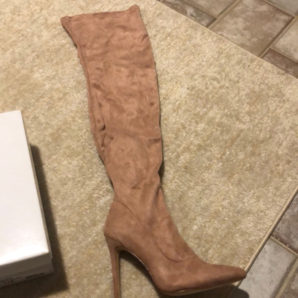 Over the knee suede boots